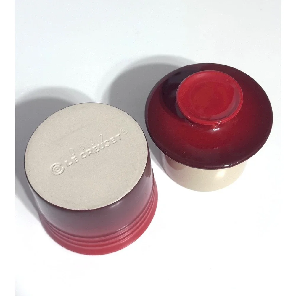 Le Creuset Butter Crock Bell Keeper Stoneware Cerise Cherry Red Ombre